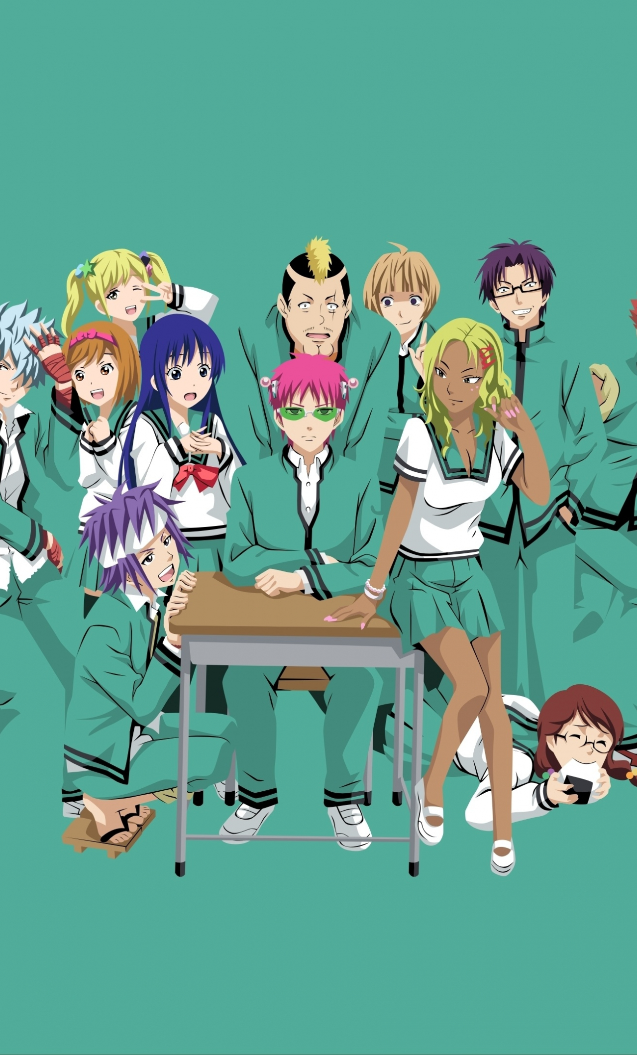 Download wallpaper 1280x2120 characters, the disastrous life of saiki k