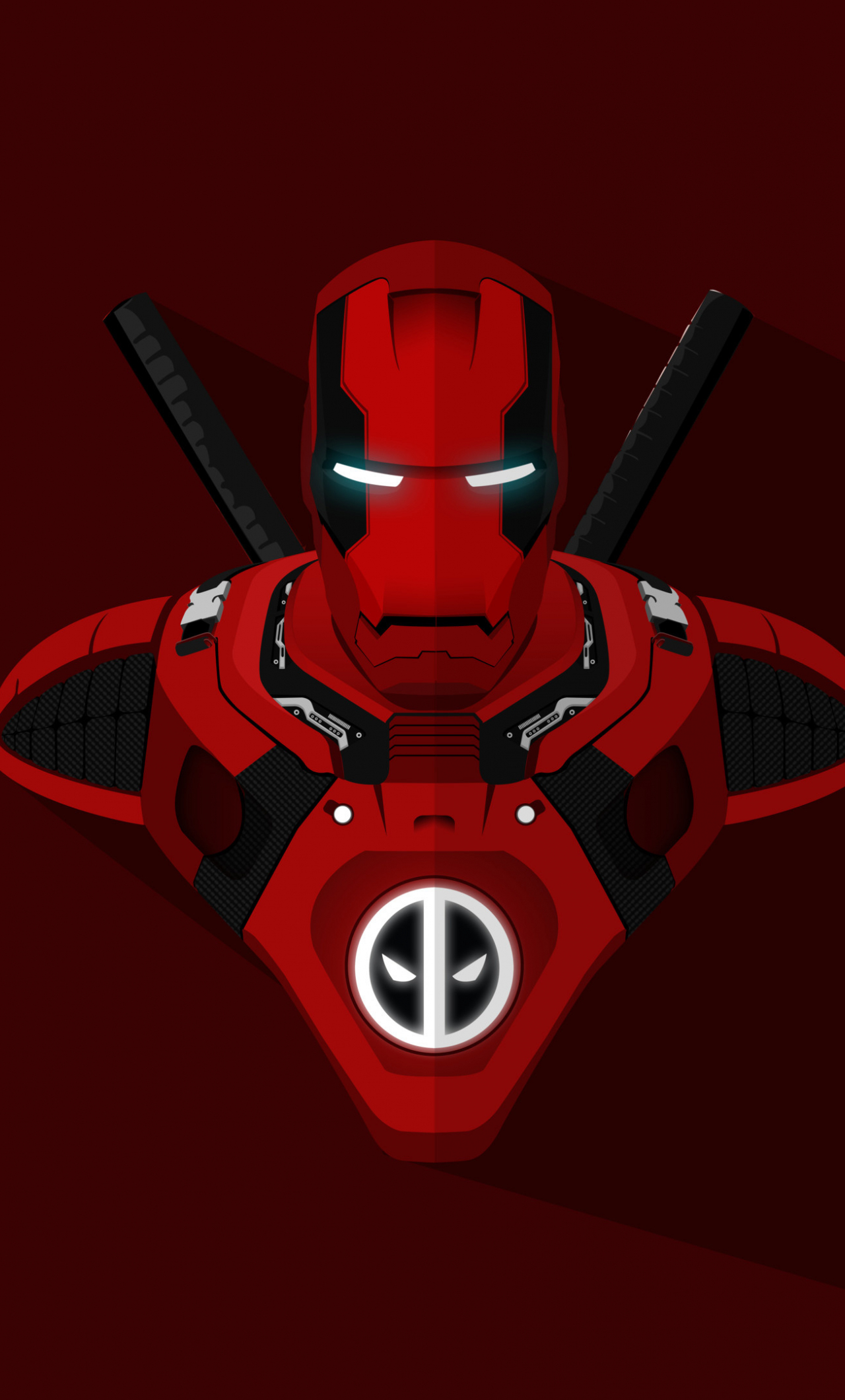 Download 1280x2120 Wallpaper Iron Man Deadpool Crossover