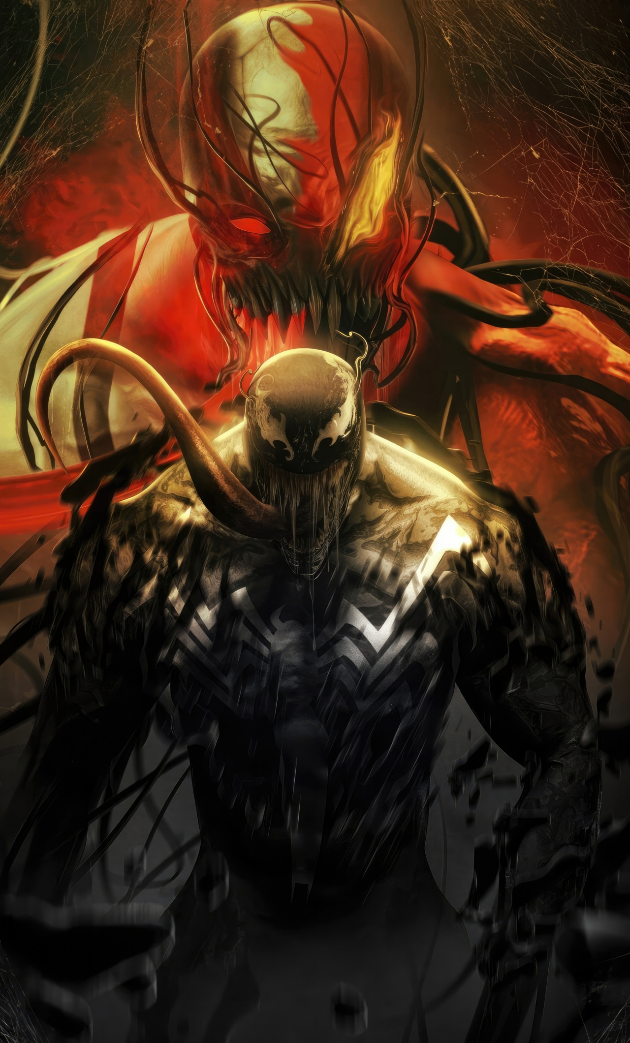 Venom, dark and Cold carnage, villain war, 1280x2120 wallpaper