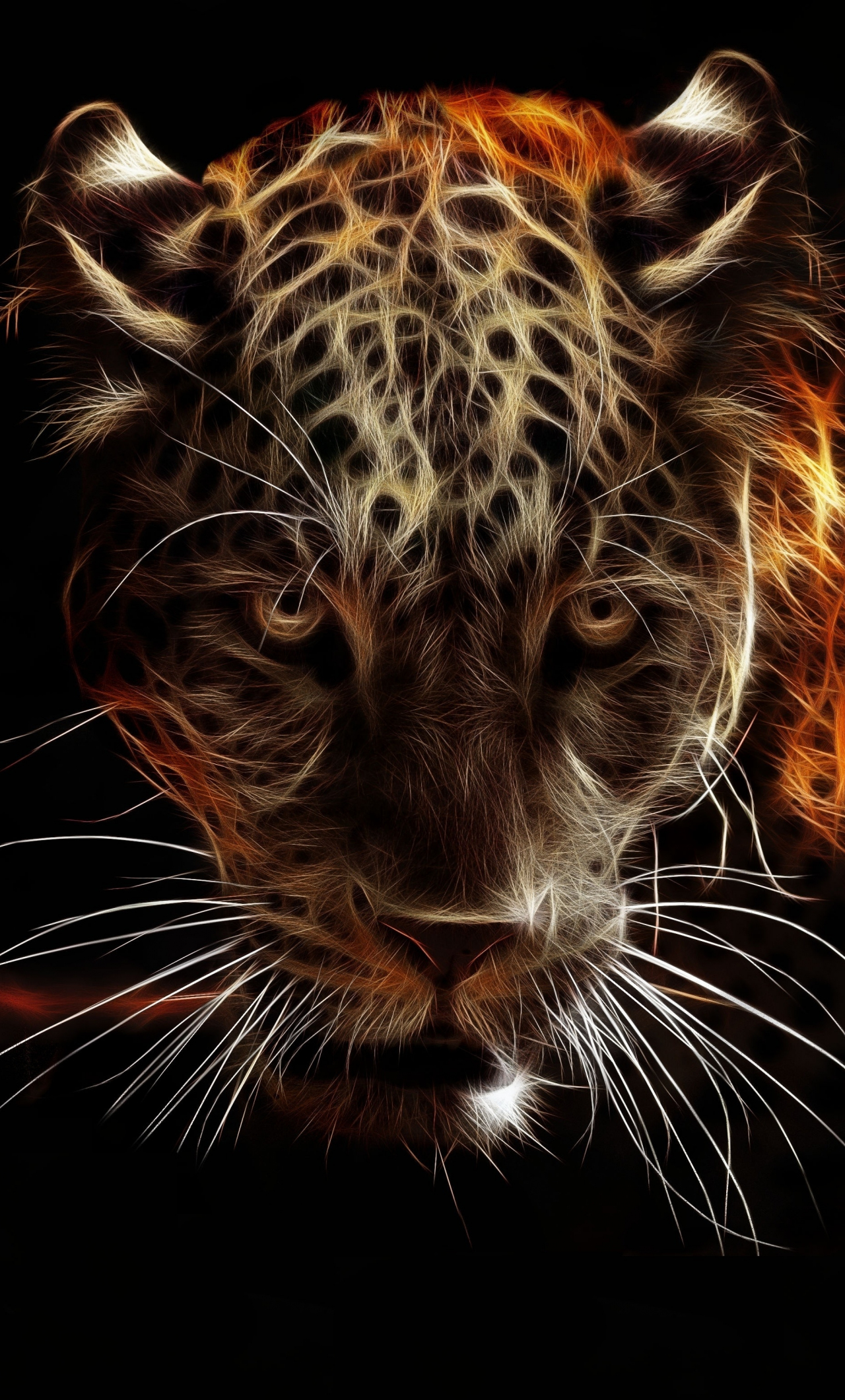 Download 1280x2120 Wallpaper Jaguar Animal Wildlife Artwork