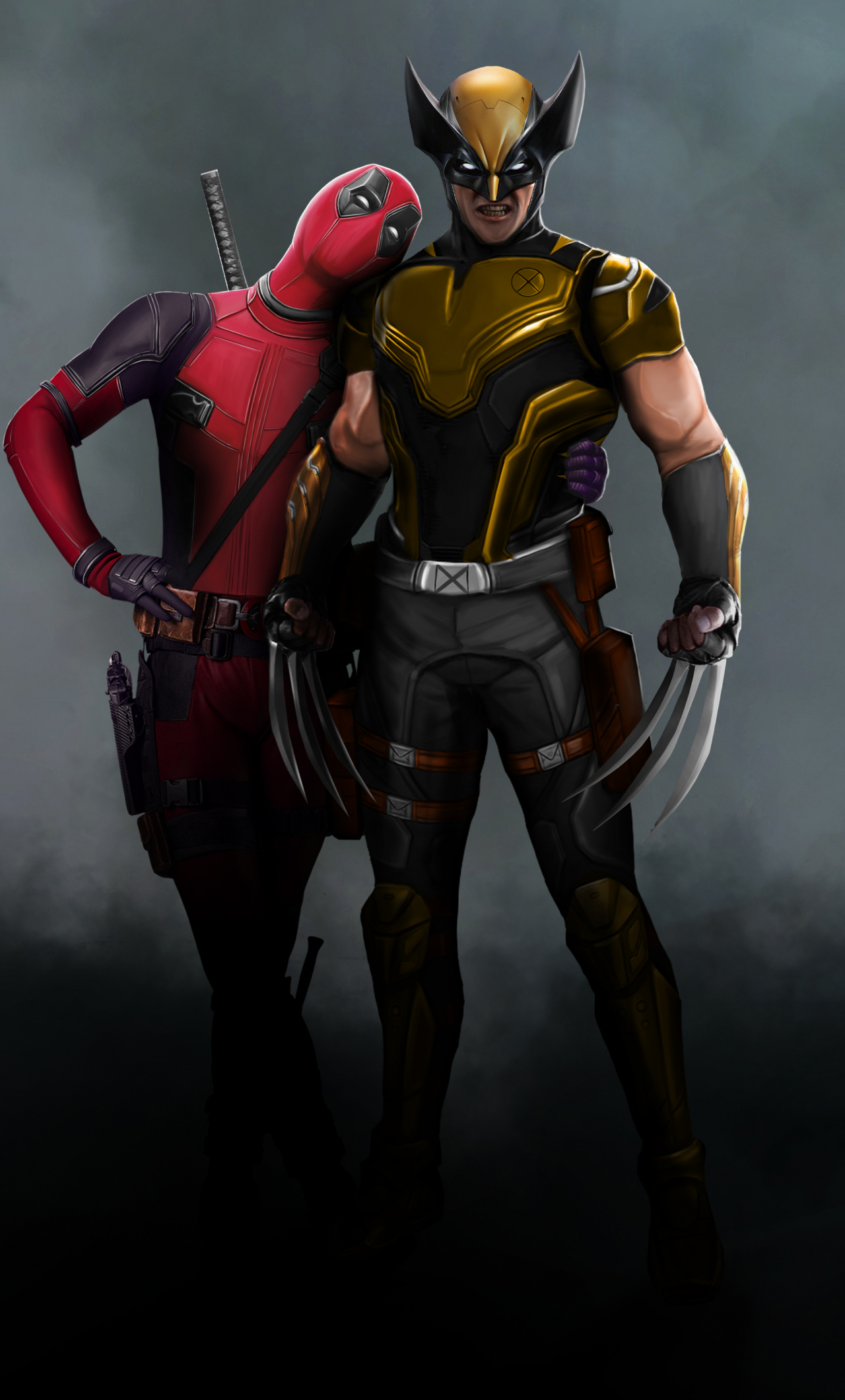 Download Wallpaper 1280x2120 Deadpool 3, Deadpool With Wolverine, Movie ...