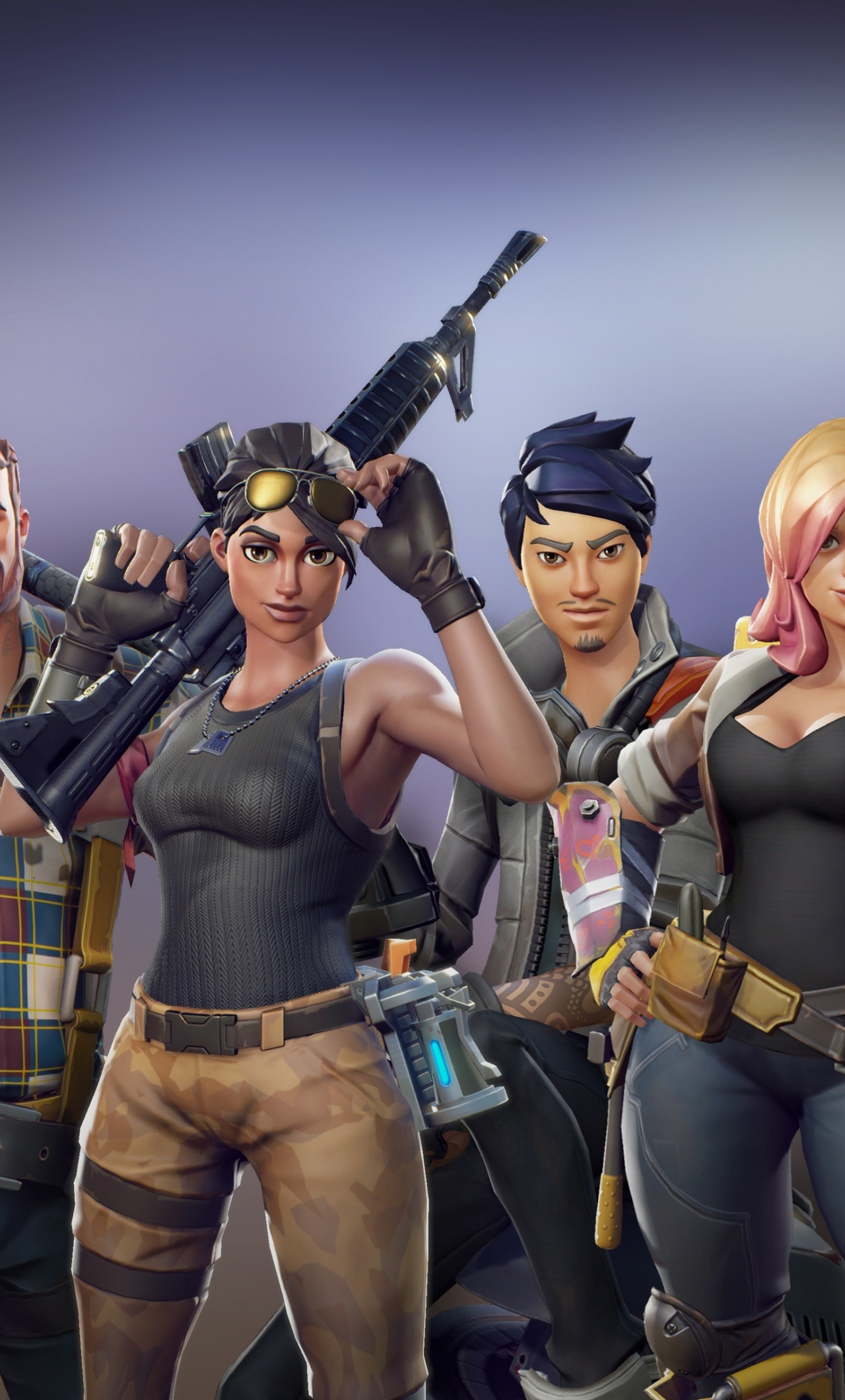 Download wallpaper 1280x2120 all characters, video game, fortnite ...