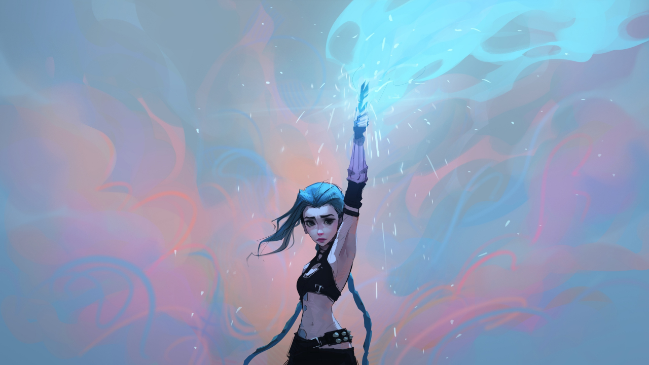 Download Wallpaper 1280x720 Jinx From Lol Game, Character, Hd, Hdv 