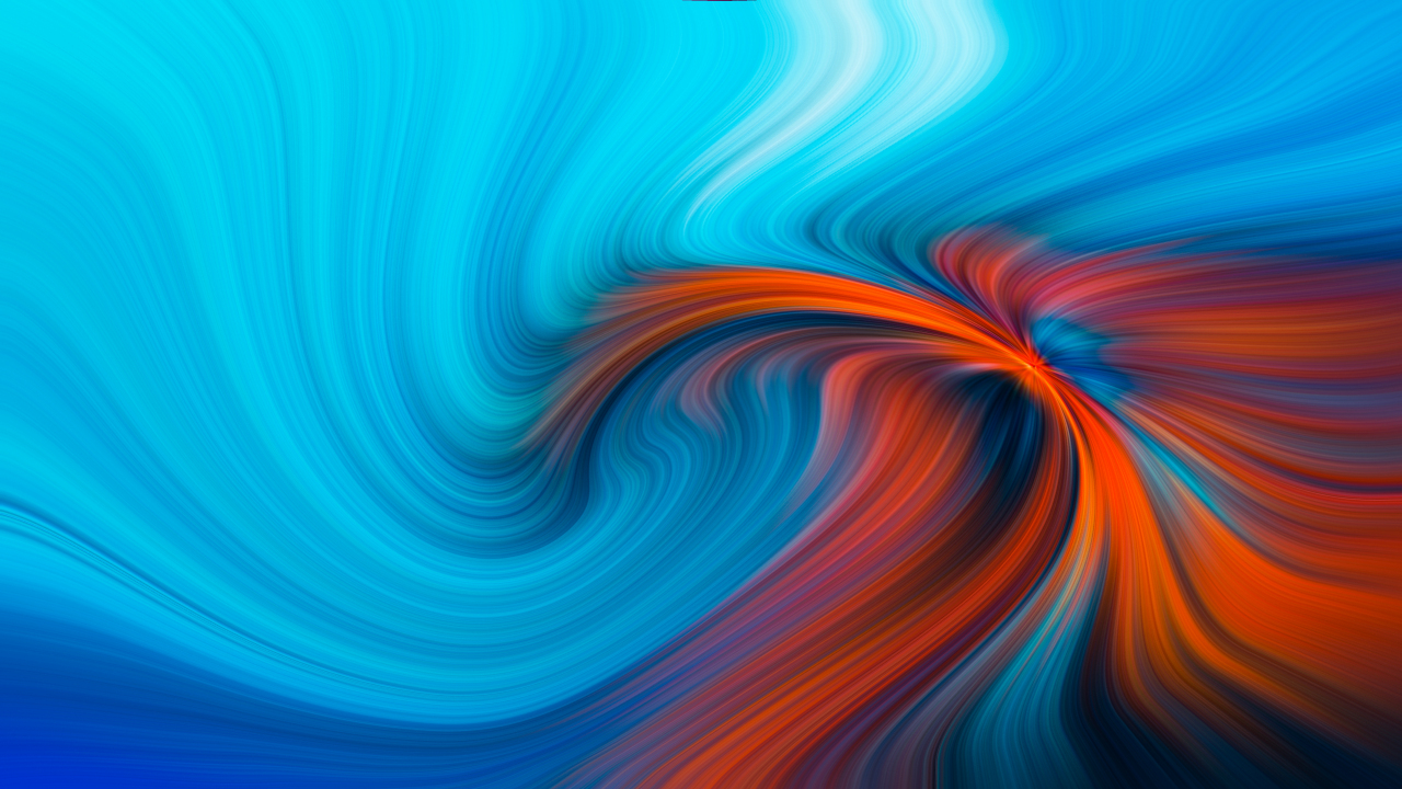 Blue orange swirl, pattern, abstraction, 1280x720 wallpaper