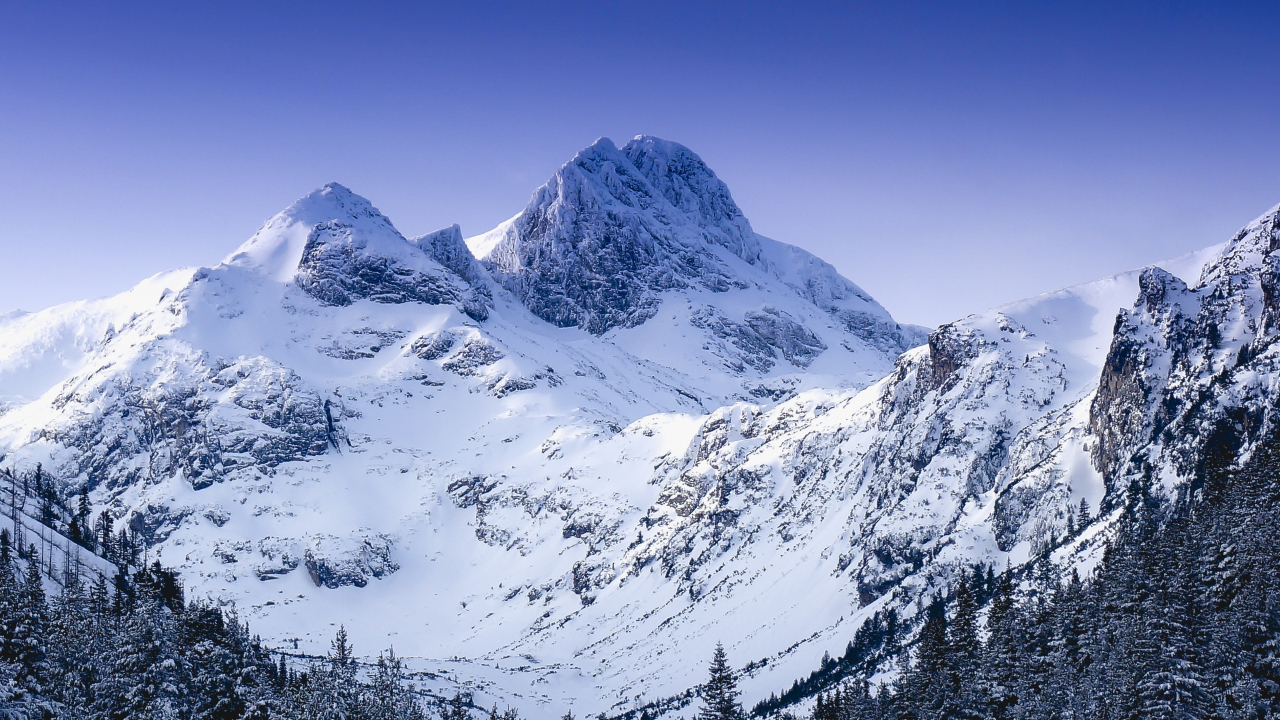 Winter, glacier, mountain, nature, 1280x720 wallpaper
