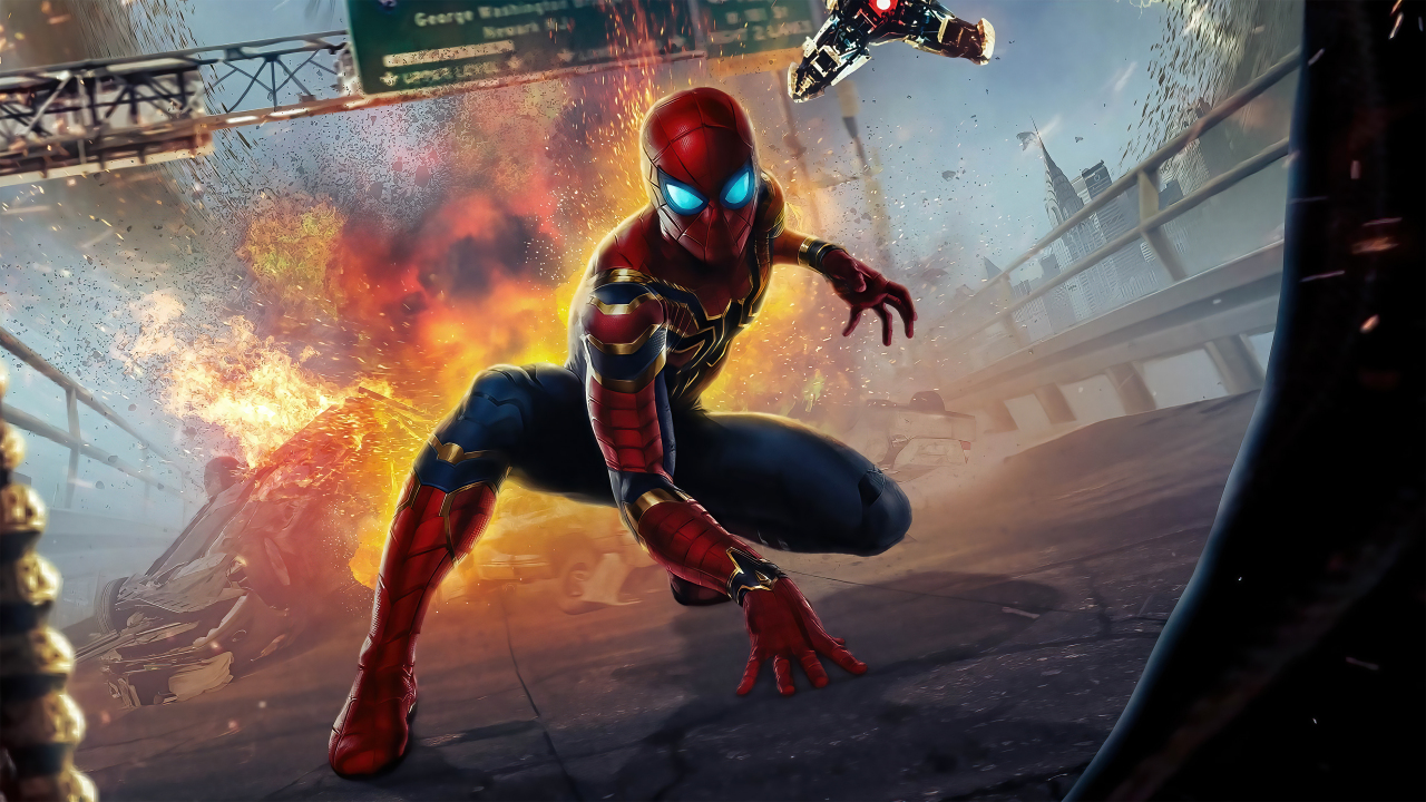 Download wallpaper 1280x720 spider-man: no way home, 2021 movie, poster, hd,  hdv, 720p widescreen wallpaper, 1280x720 hd background, 27620