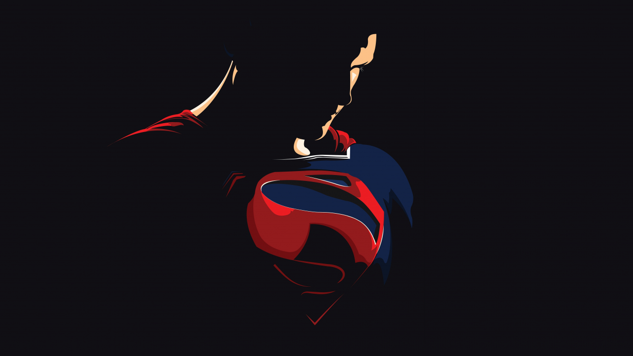 Superman, justice league, minimal and dark, dc comics, 1280x720 wallpaper