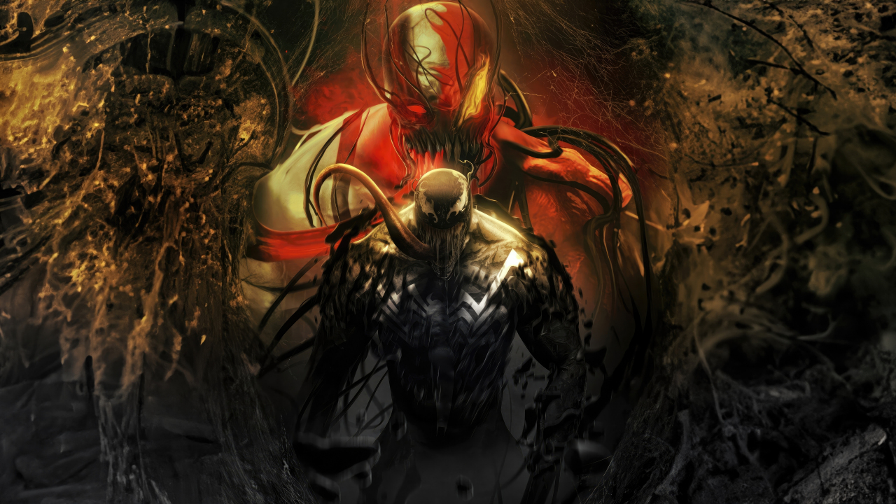 Venom, dark and Cold carnage, villain war, 1280x720 wallpaper