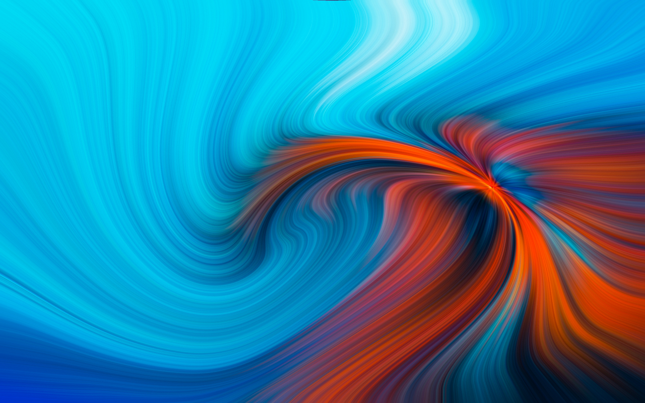 Blue orange swirl, pattern, abstraction, 1280x800 wallpaper