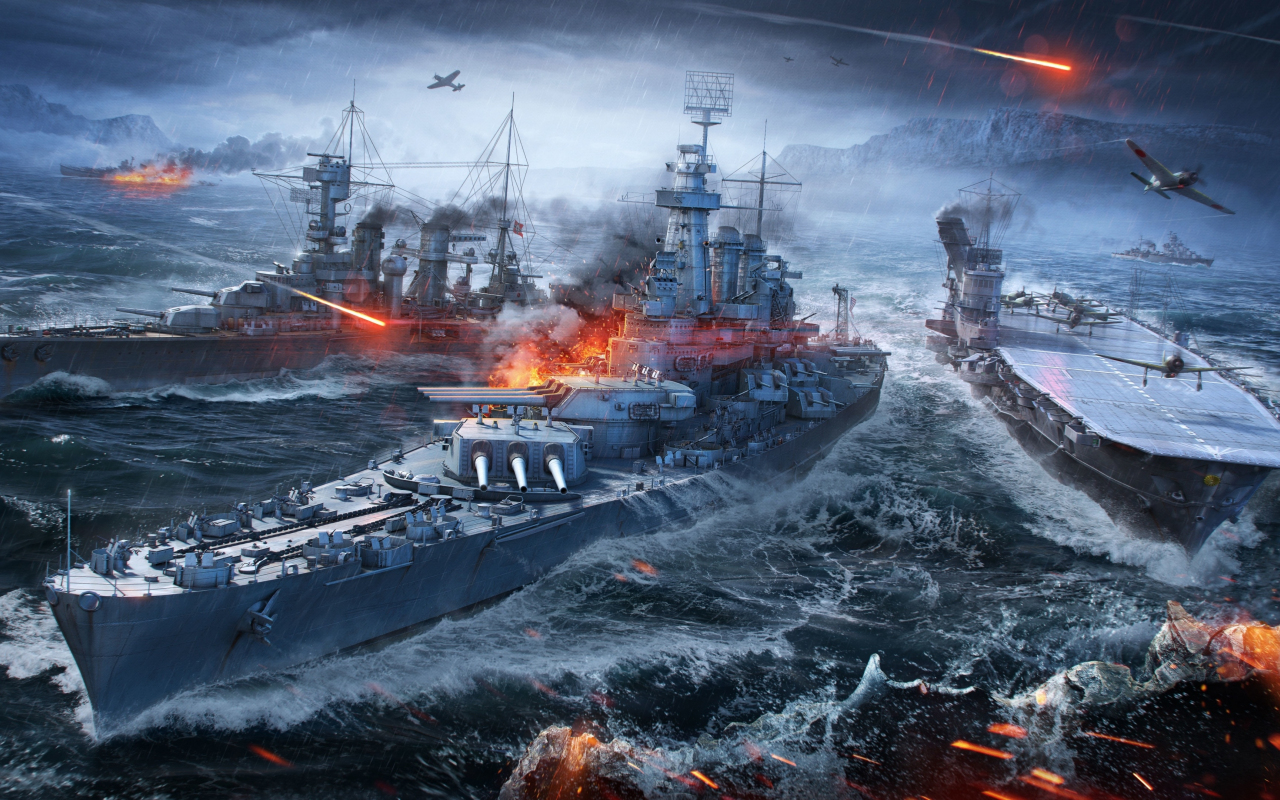 Video game, warships, ships, World of Warships, 1280x800 wallpaper