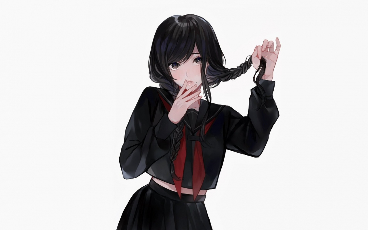 Anime Girl Black Hair Ponytail Drawing Tutorial Easy - roblox black ponytail girl