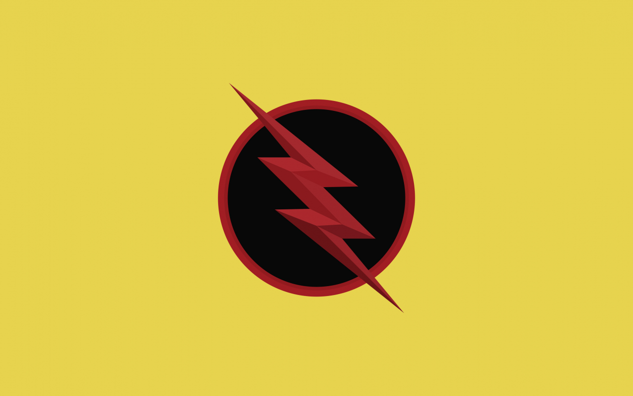 Reverse flash, logo, dc comics, minimal, 1280x800 wallpaper