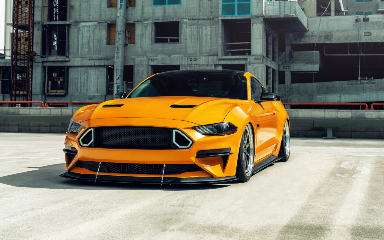 Yellow Ford Mustang GT, 2020, 1280x800 wallpaper
