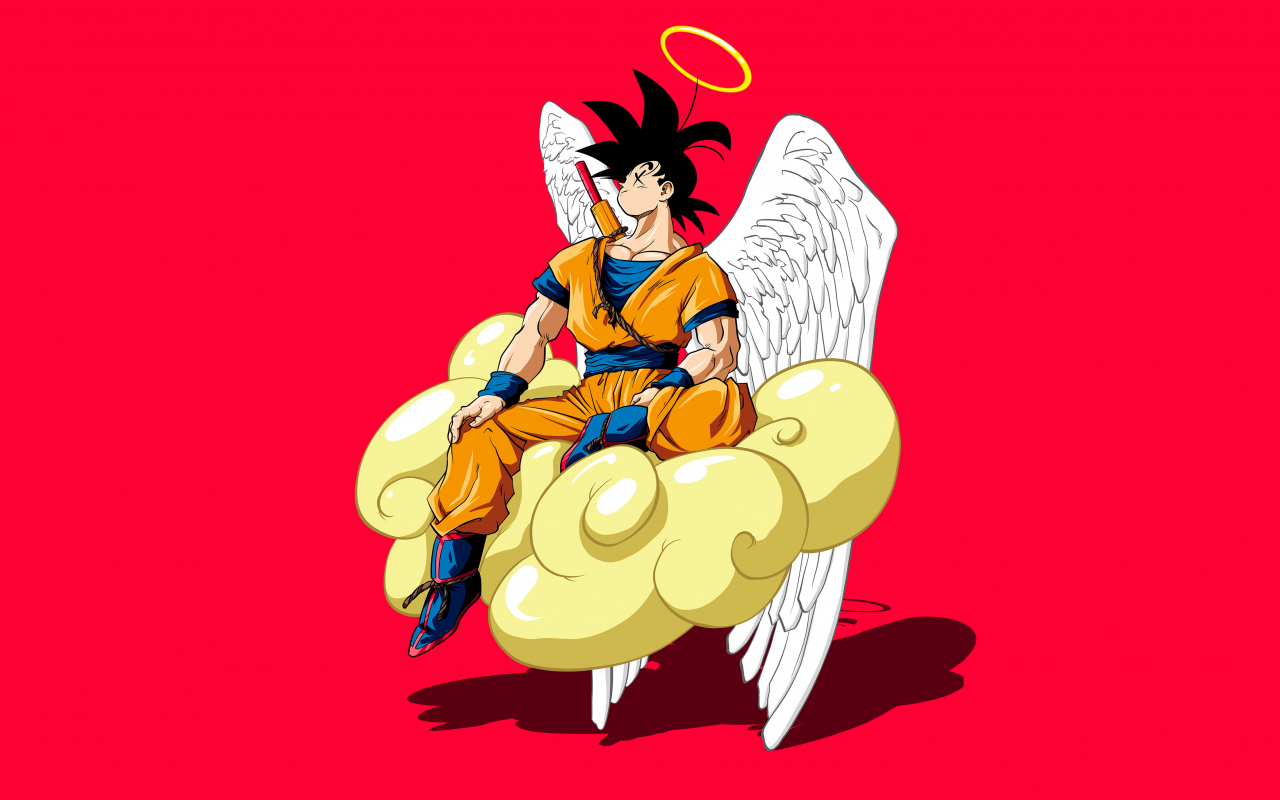 Angel son Goku, dragon ball, anime, fan art, 1280x800 wallpaper