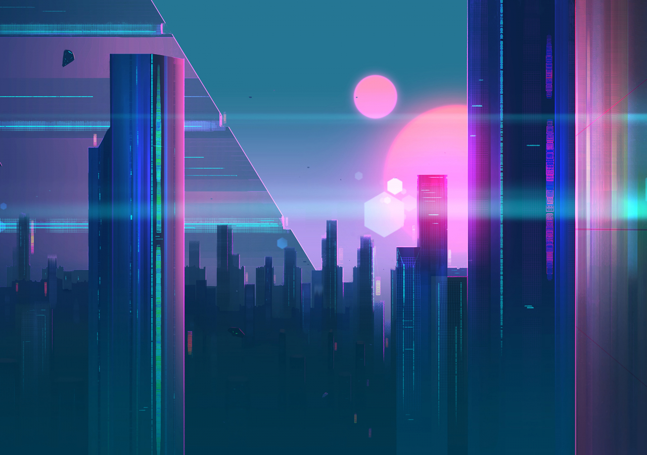 Cyberpunk, city, cityscape, art, 1280x900 wallpaper
