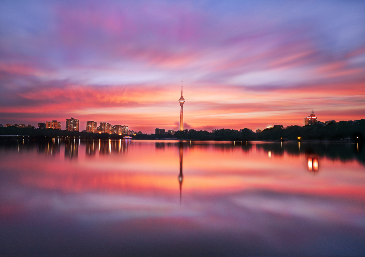 TV tower of Bejing, sunset, cityscape, 1280x900 wallpaper