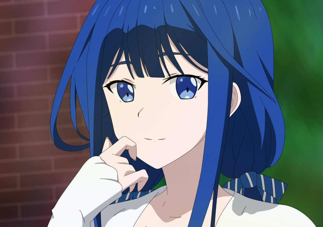 Download wallpaper 1280x900 aki adagaki, cute, anime girl, blue hair ...