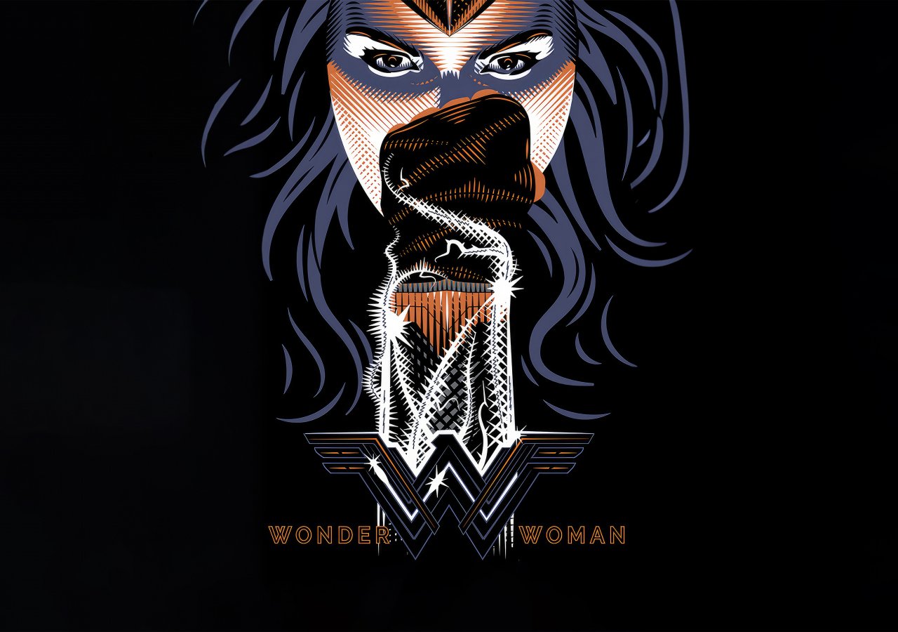 Wonder Woman's fist, minimal, dark, 1280x900 wallpaper