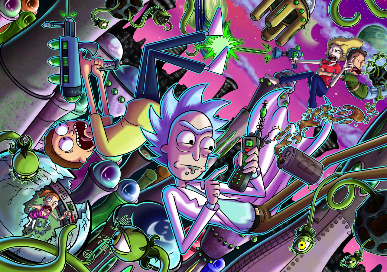 Download 1280x900 wallpaper rick and morty, tv series ...
