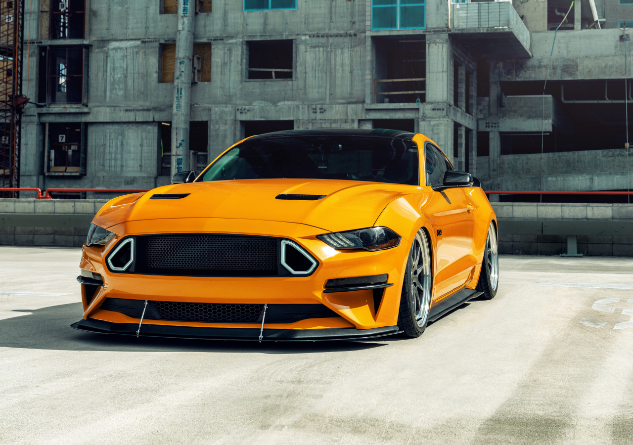 Yellow Ford Mustang GT, 2020, 1280x900 wallpaper
