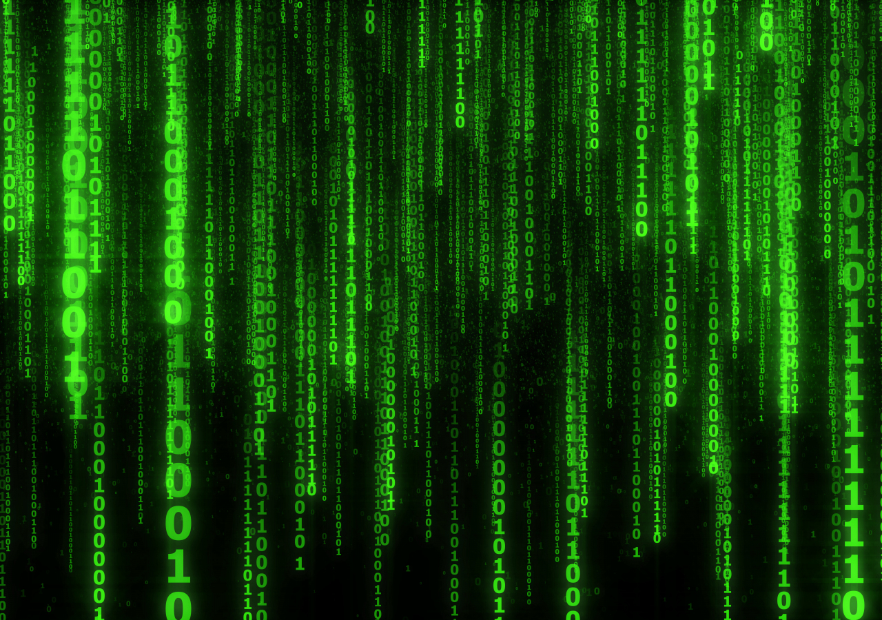 Matrix code, numbers, green, 1280x900 wallpaper