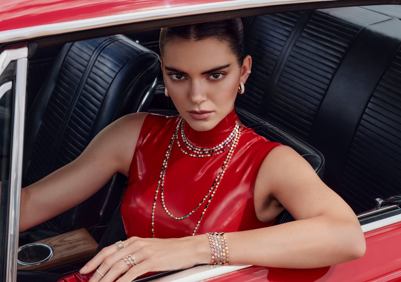 2023 Kendall Jenner, Messika Campaign, red, 1280x900 wallpaper