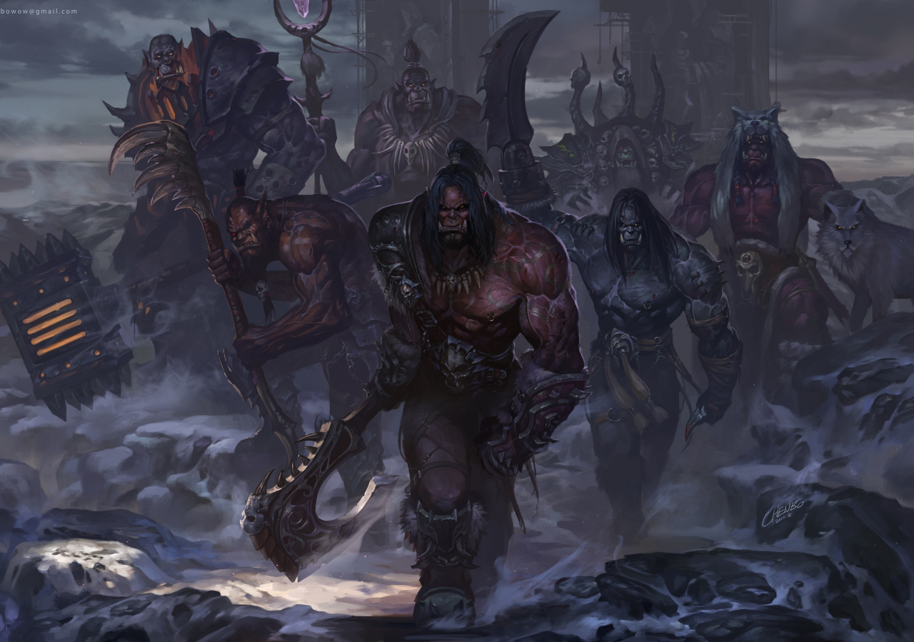 World of Warcraft, orks, warrior, art, 1280x900 wallpaper