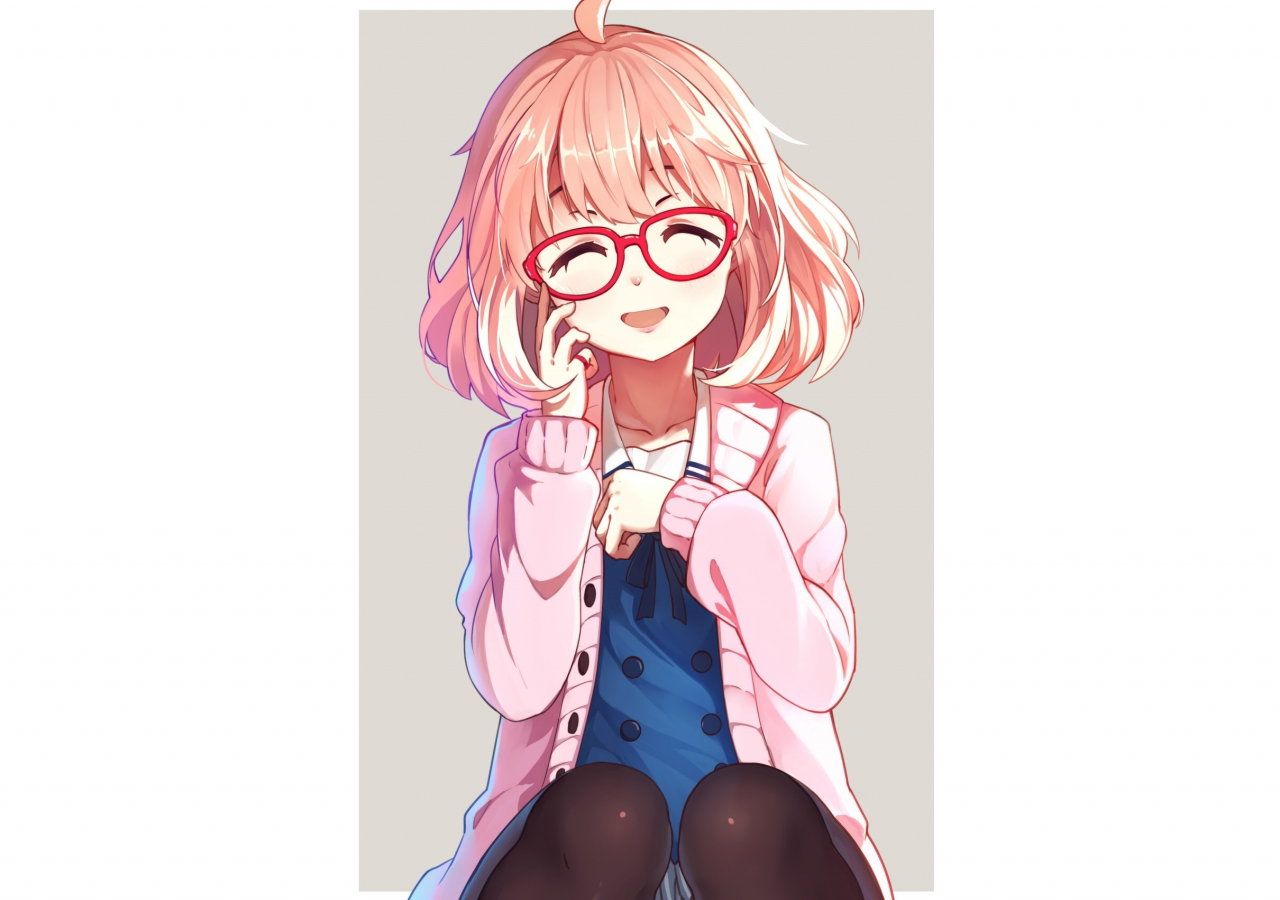 Cute, Mirai Kuriyama, Kyoukai no Kanata, glasses, 1280x900 wallpaper