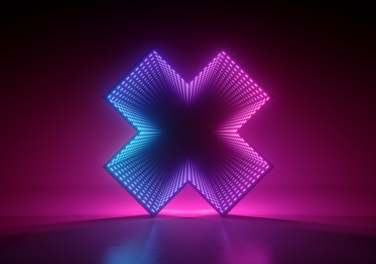 Download wallpaper 1280x900 art, glowing cross, abstract, widescreen