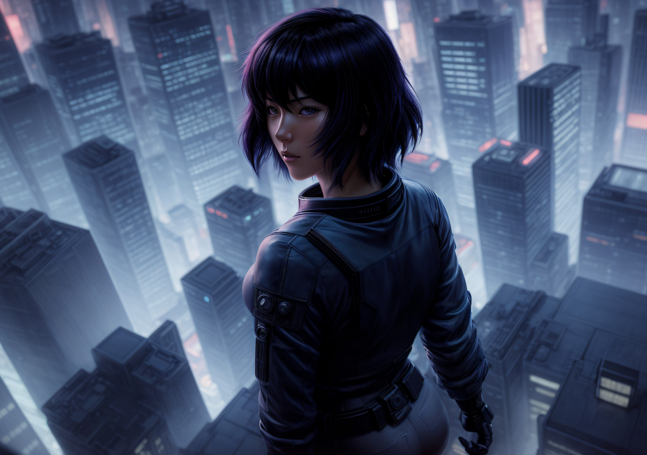 Beautiful girl, Ghost in the Shell, anime art, 1280x900 wallpaper