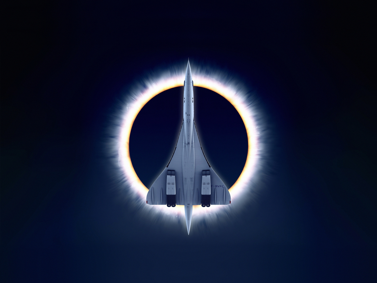 Concorde Carre, eclipse, airplane, moon, aircraft, 1280x960 wallpaper