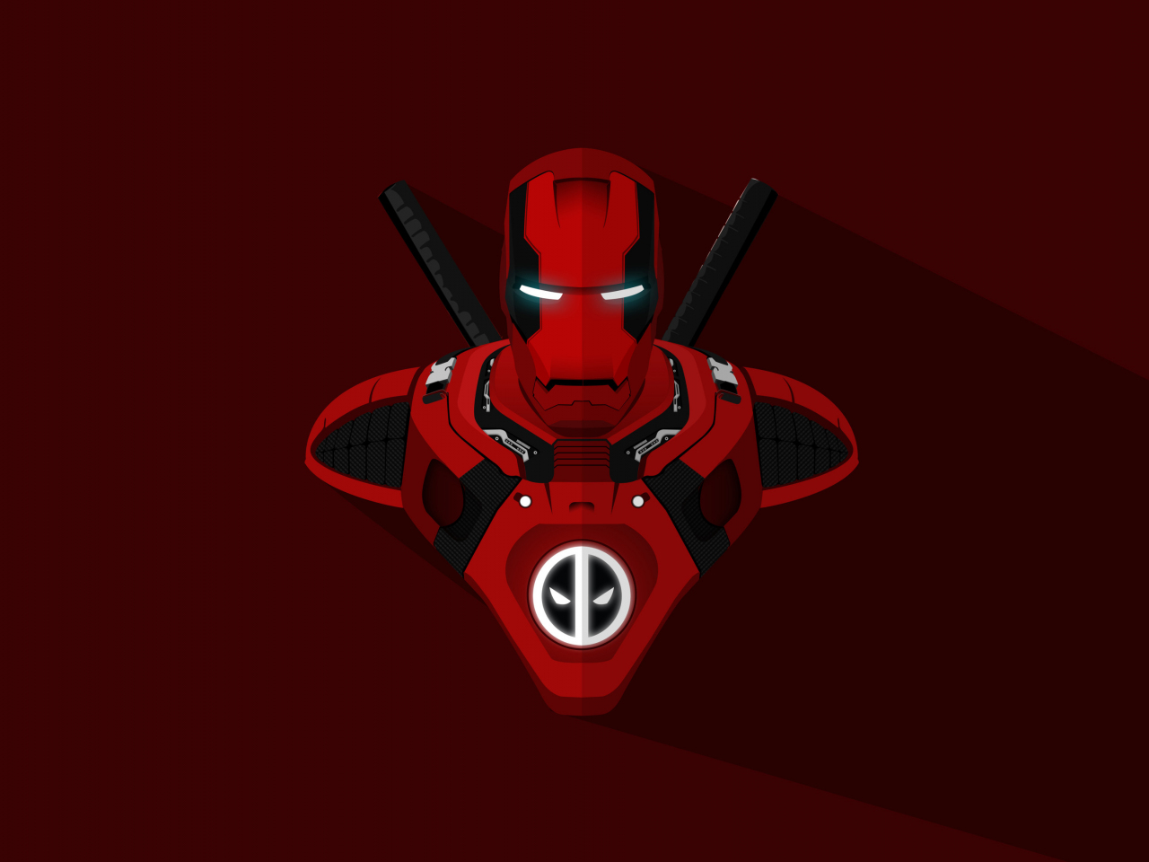 Download wallpaper 1280x960 iron man, deadpool, crossover, marvel ...