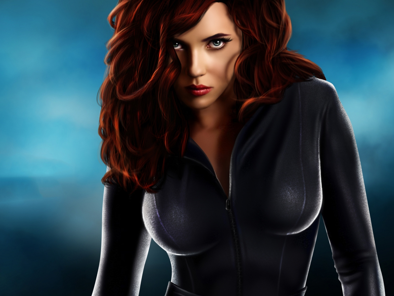 Black Widow, hot avenger, art, 1280x960 wallpaper.