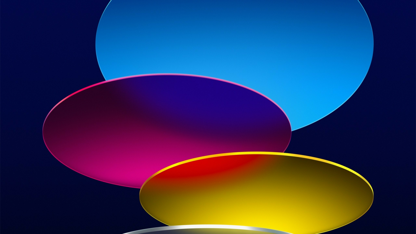 Download wallpaper 1366x768 ipados 16, abstract, colorful circles ...