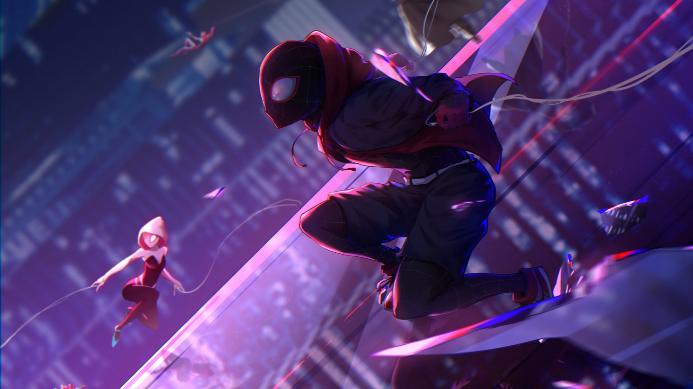 Download wallpaper: Spider Man: Miles Morales screenshot 1366x768