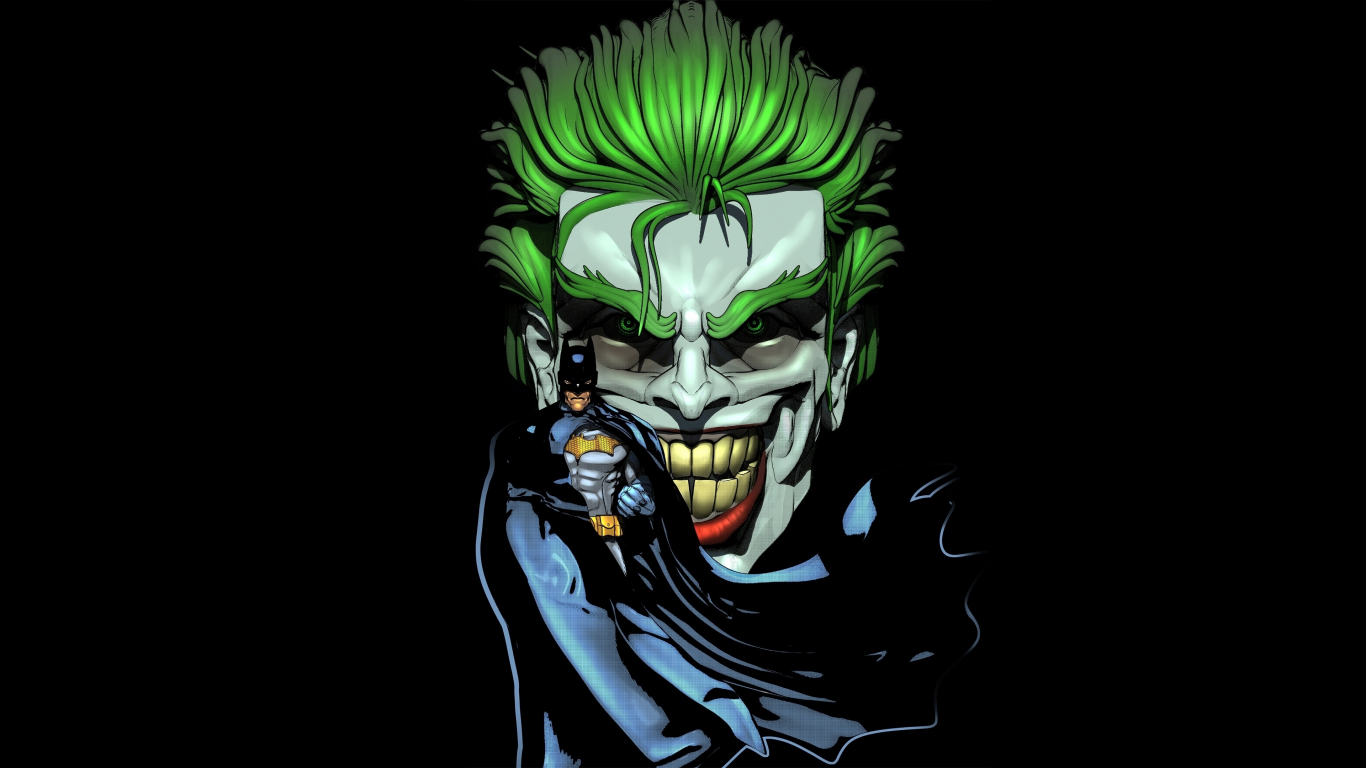 Joker and batman DC comic artwork wallpaper background 
