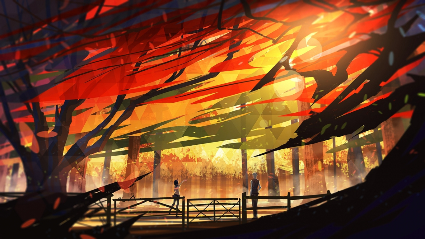 336421 Anime Autumn Scenery Sunset HD  Rare Gallery HD Wallpapers