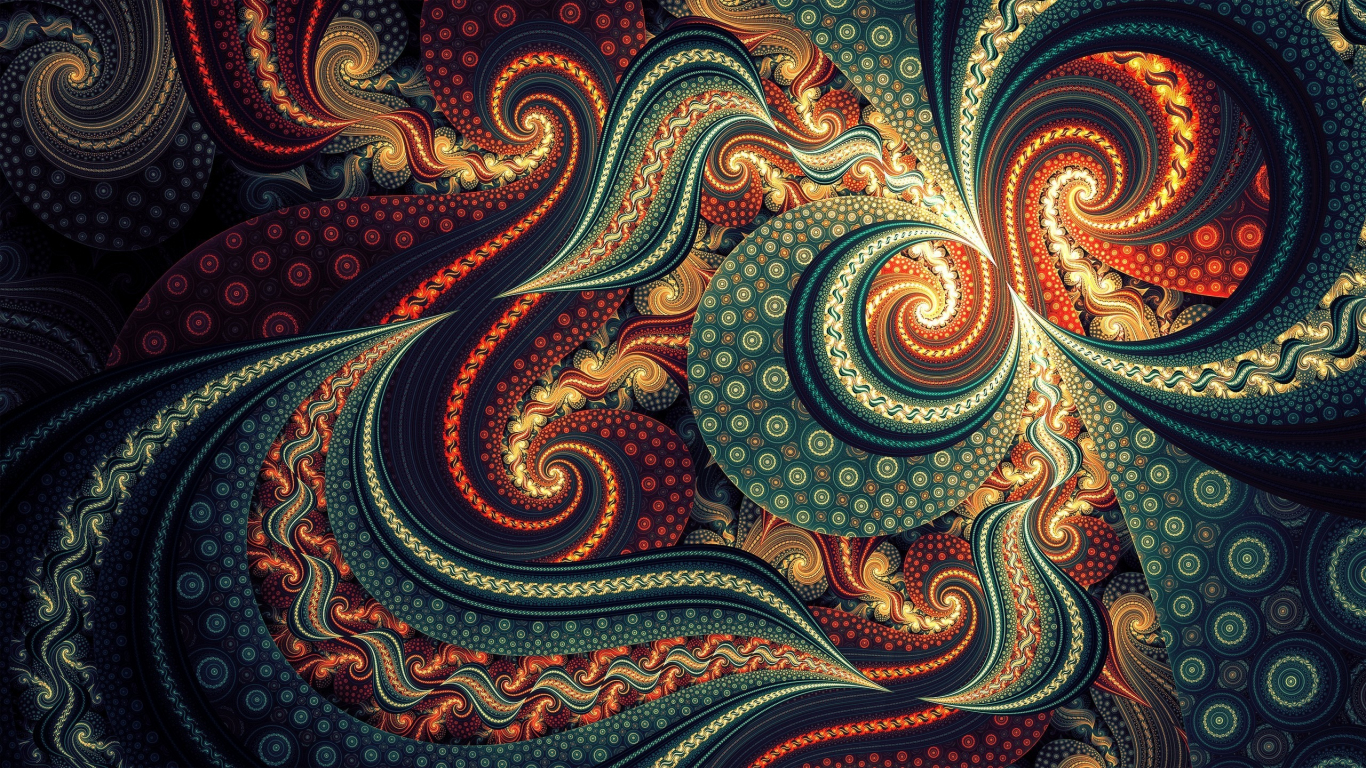 Download Wallpaper 1366x768 Fractal Spiral Abstract Tablet Laptop 1366x768 Hd Background 1656