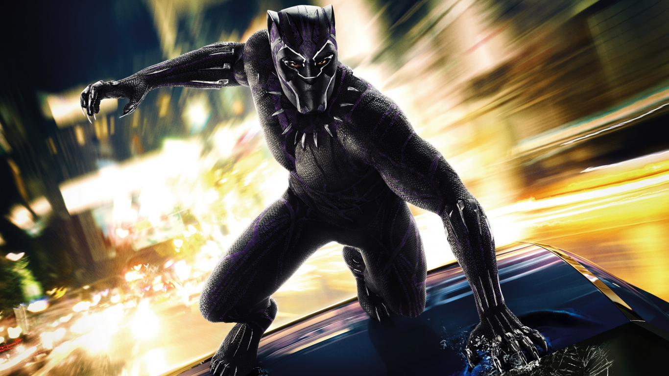 Downaload Black Panther 2018 Movie Superhero Wallpaper 1366x768