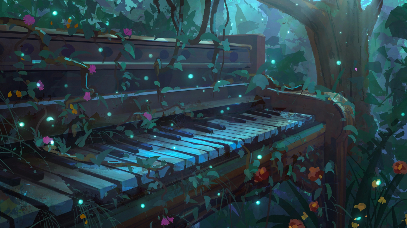 Anime guy playing the piano on Craiyon