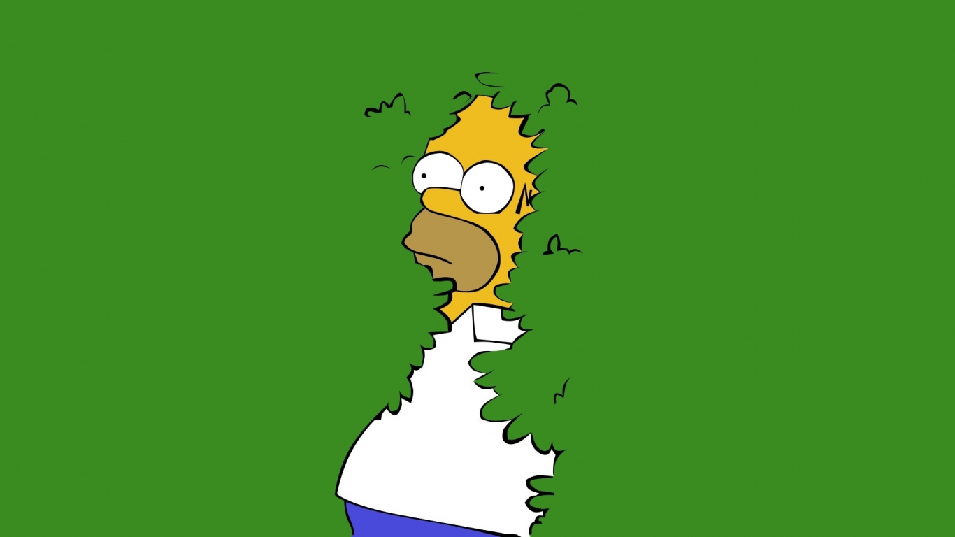 Download wallpaper 1366x768 minimal, homer simpson, animated series,  tablet, laptop, 1366x768 hd background, 7847