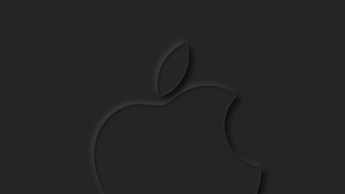 Download apple logo, dark-grey surface 1366x768 wallpaper, tablet ...