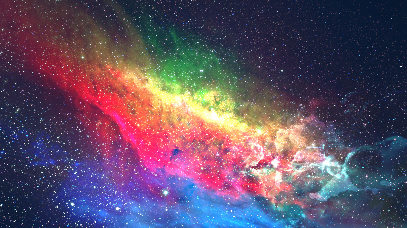 Download wallpaper 1366x768 colorful, galaxy, space, digital art, tablet,  laptop, 1366x768 hd background, 9195