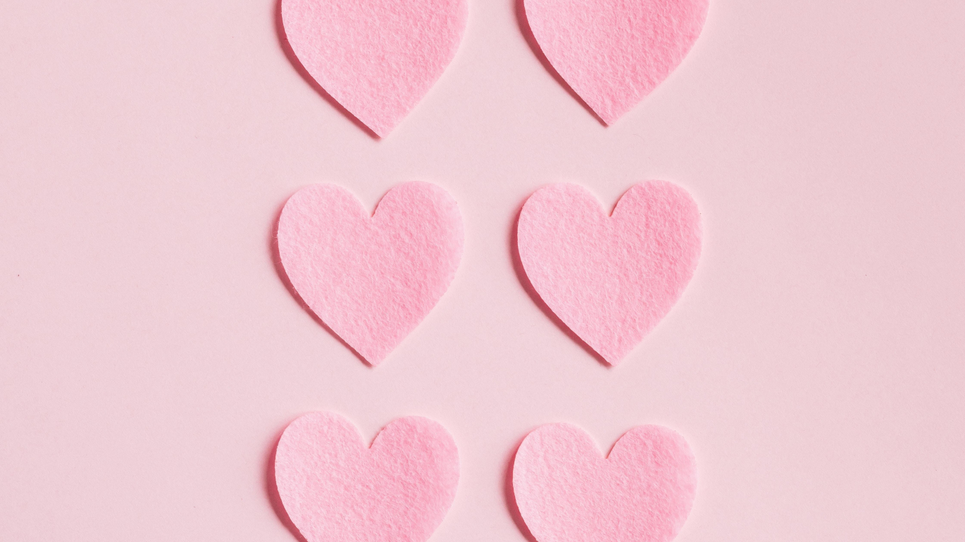 download 1366x768 wallpaper pink hearts minimal tablet laptop 1366x768 hd image background 24683