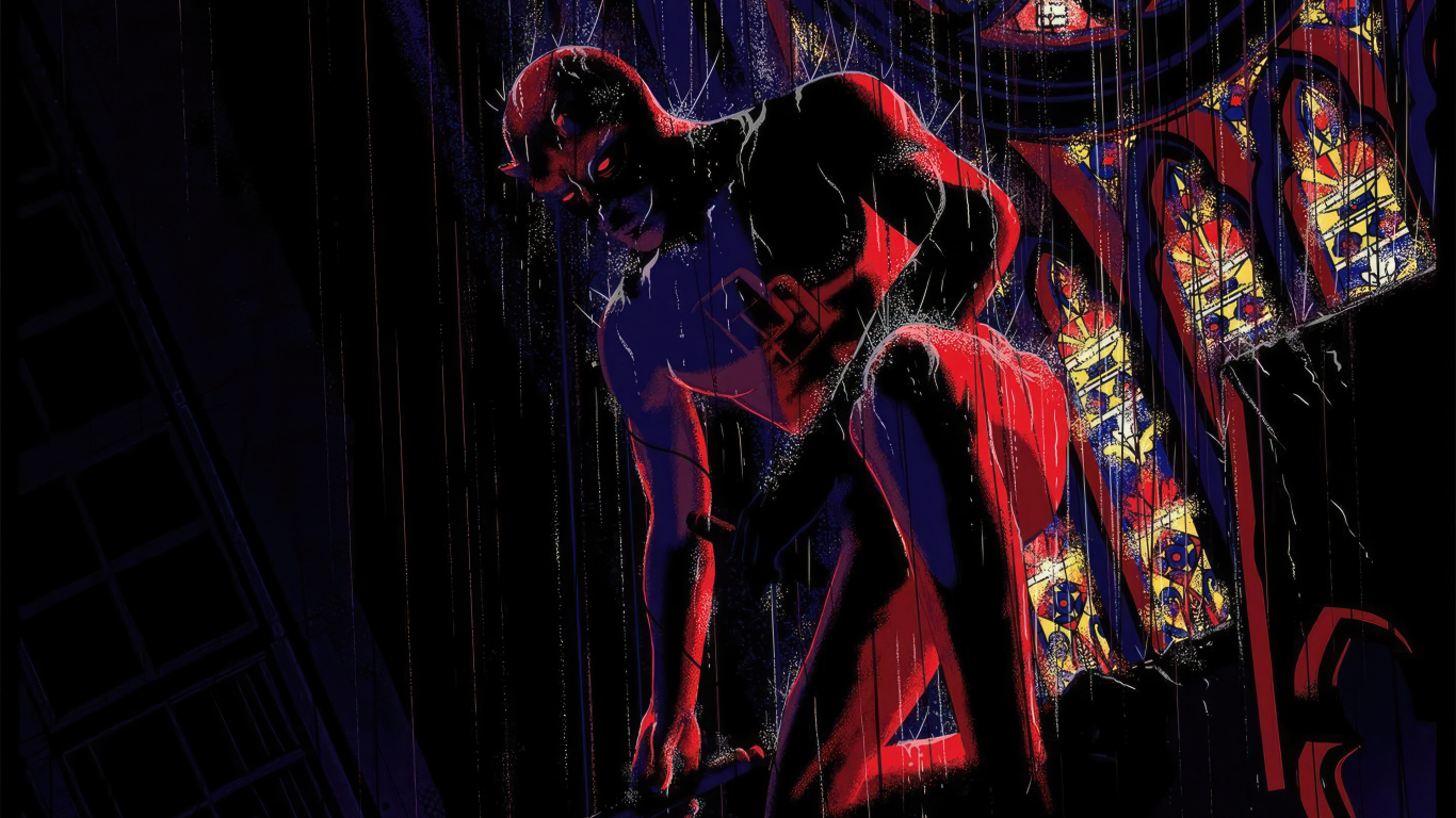 Download Wallpaper 1366x768 The Daredevil Hells Is Here Art Tablet