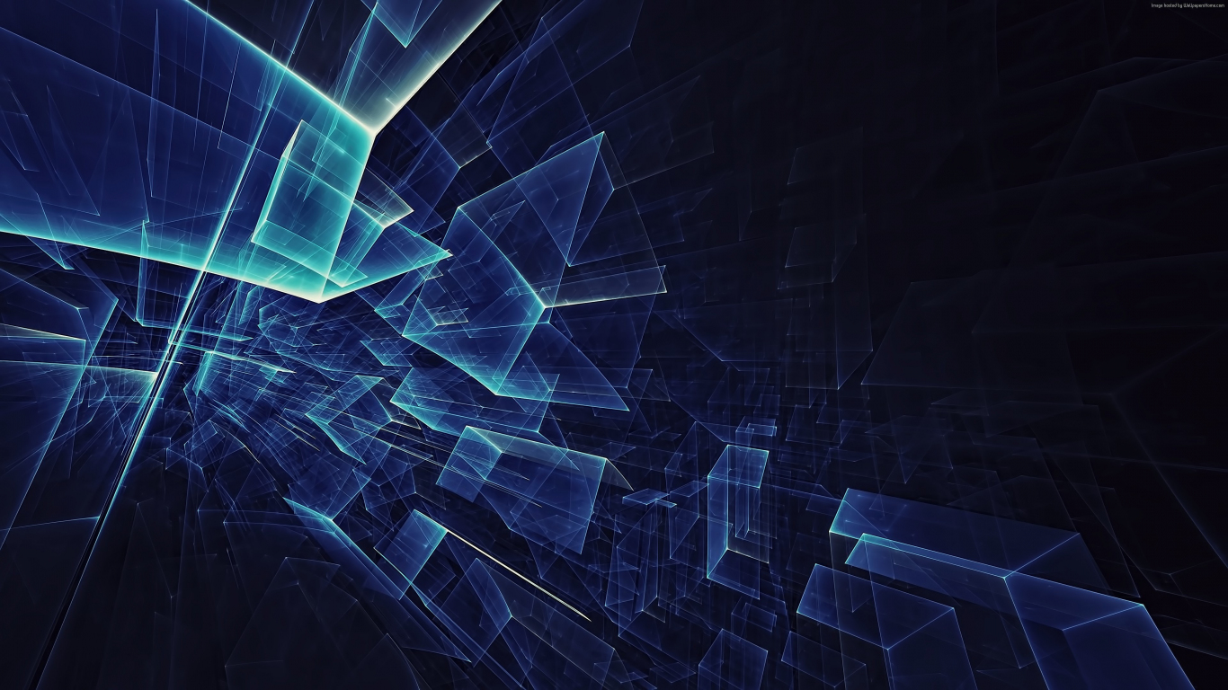 Download wallpaper 1366x768 abstract, geometry, glass, dark, tablet, laptop,  1366x768 hd background, 2424