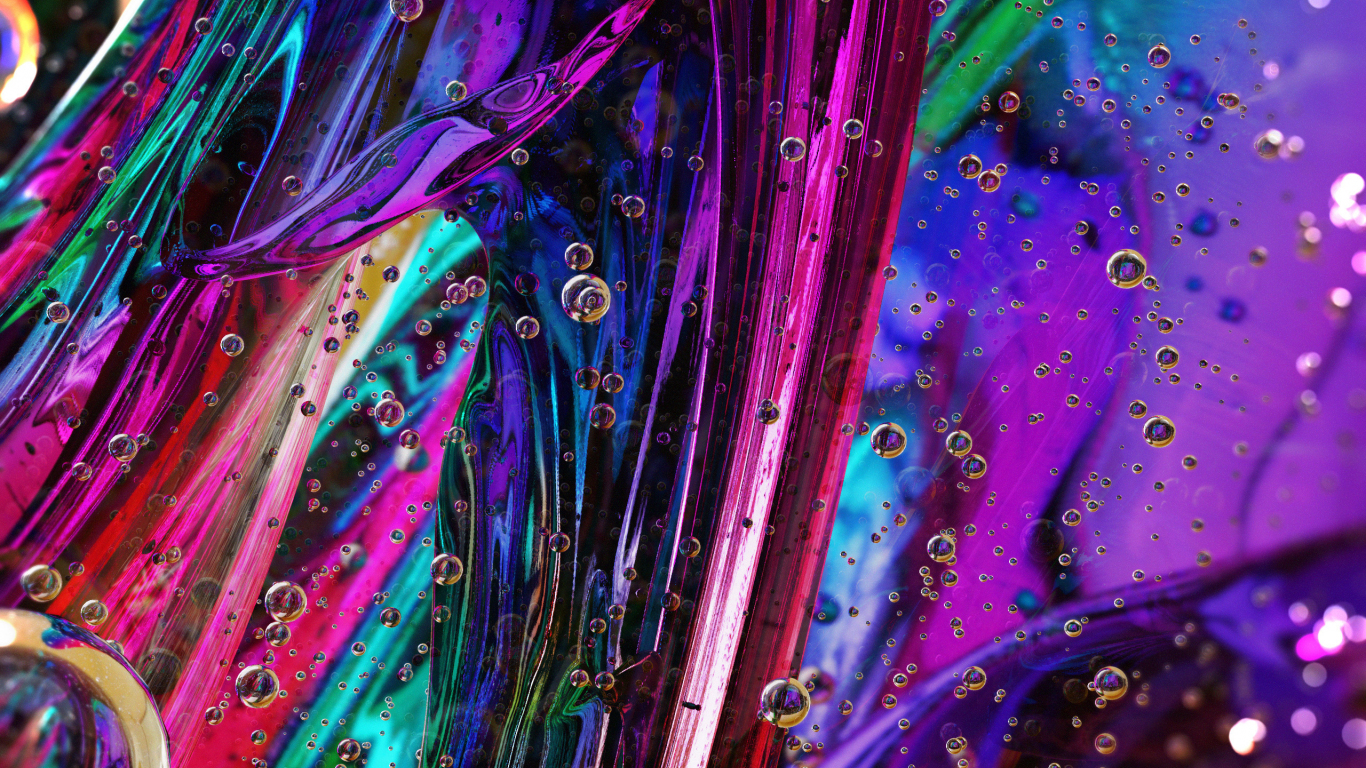 Rainbow bubbles liquid flow wallpaper background - KDE Store