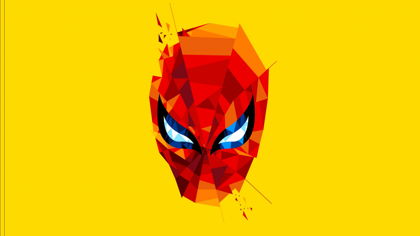 Download 1366x768 wallpaper spidey, spider-man, mask ...