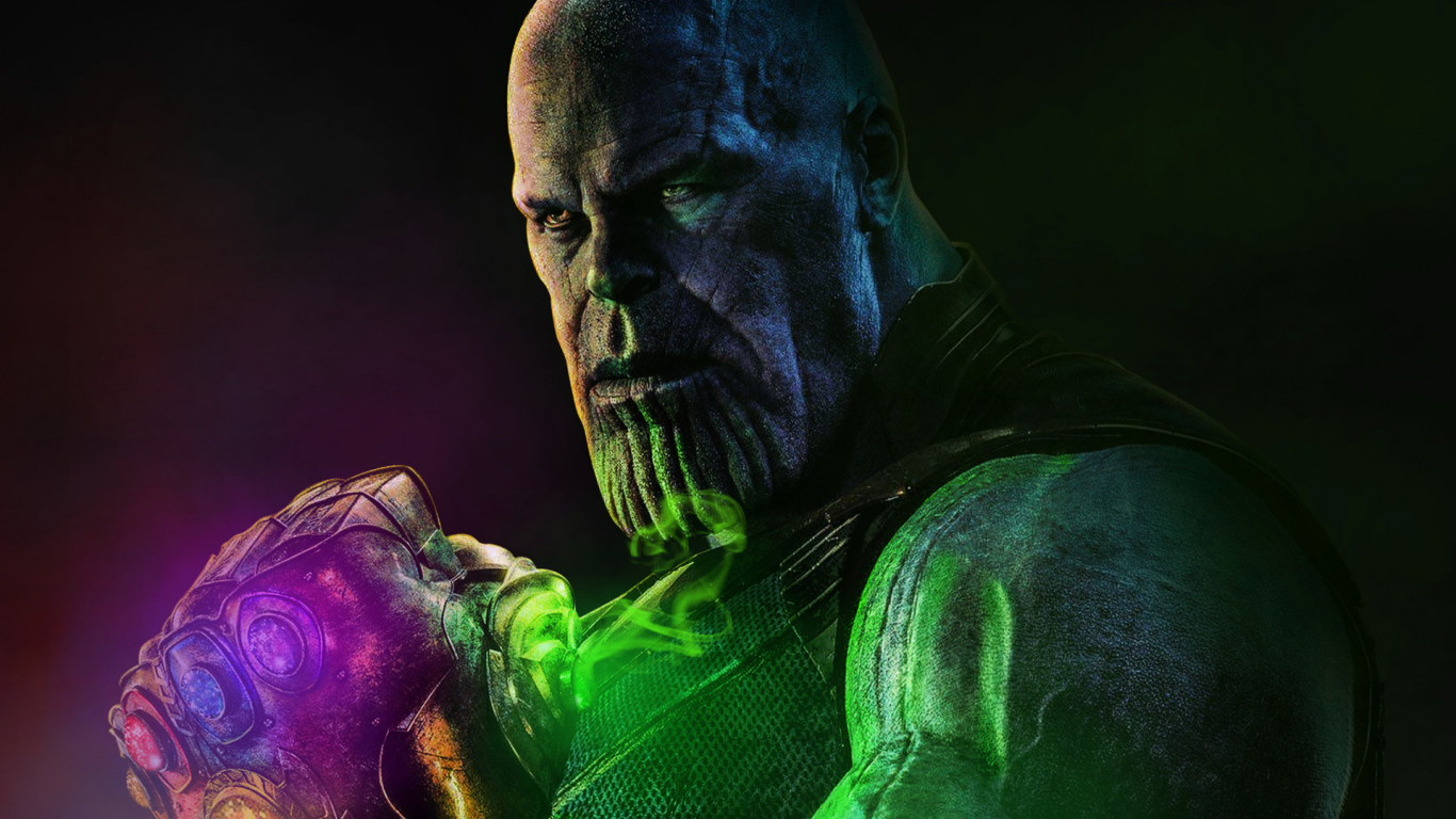 Thanos with infinity stones artwork super villain wall 