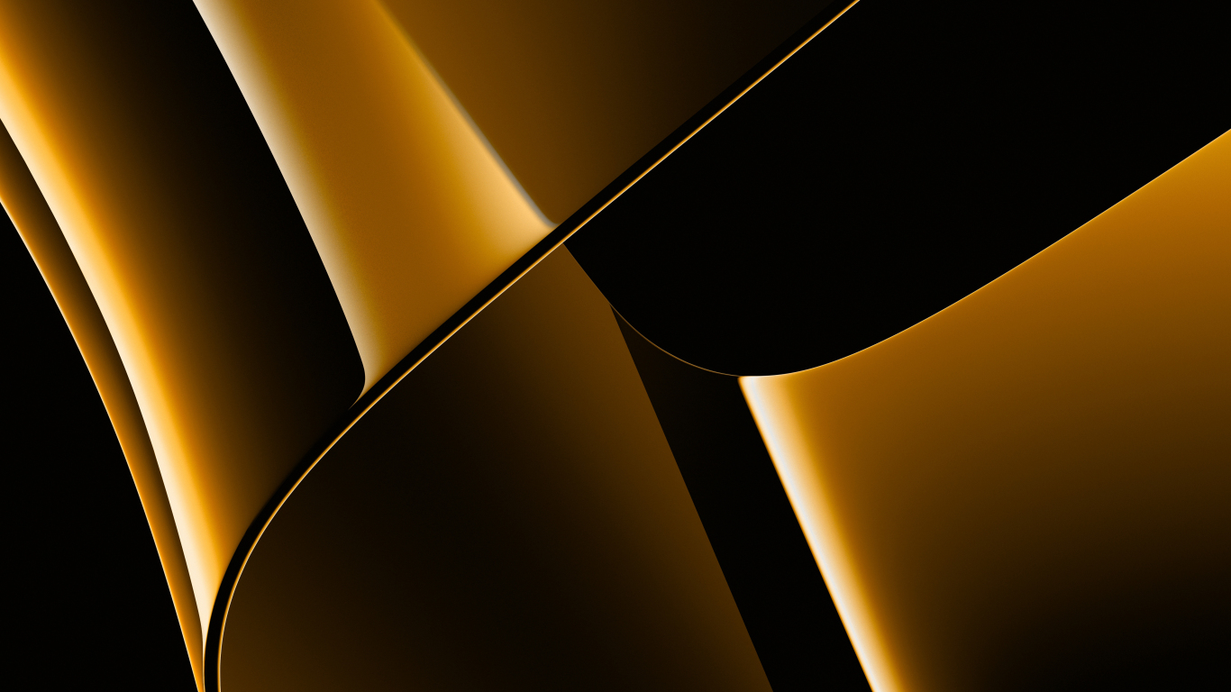 Golden surface, abstract, shapes, 1366x768 wallpaper